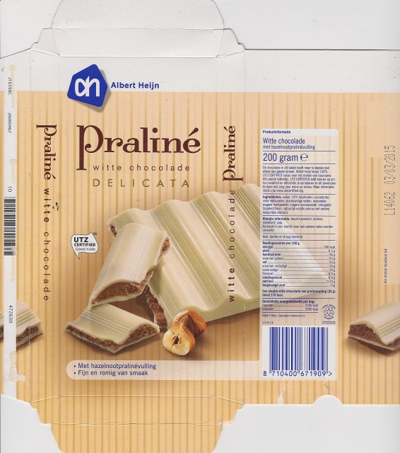 AH praline witte chocolade delicata UTZ