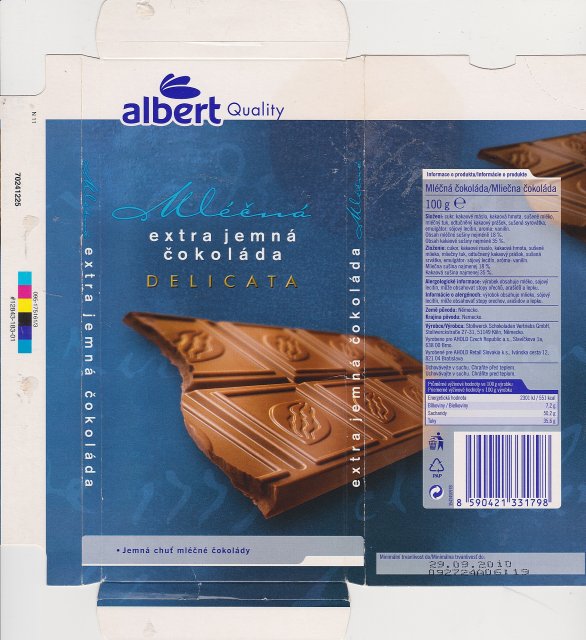 Albert Delicata extra jemna cokolada