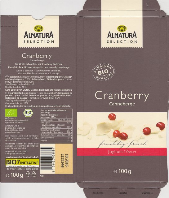 Alnatura selection bio qualitat Cranberry