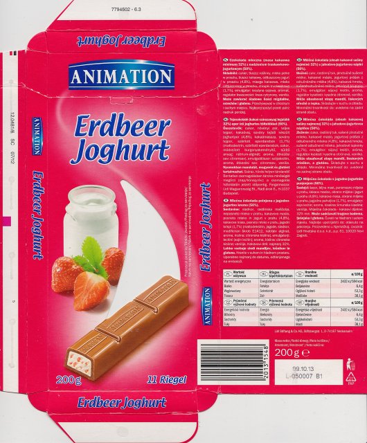 Animation erdbeer joghurt