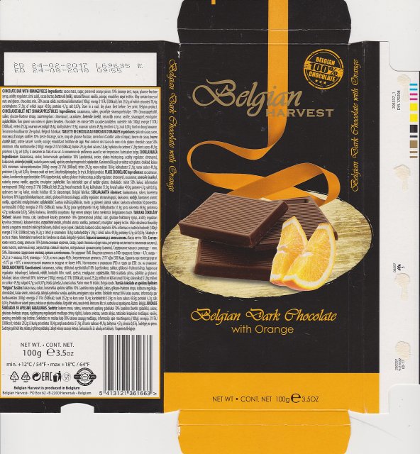 Belgian 1 Harvest dark chocolate with orange