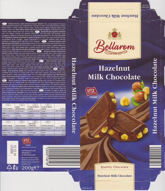 Bellarom srednie UTZ Hazelnut Milk Chocolate