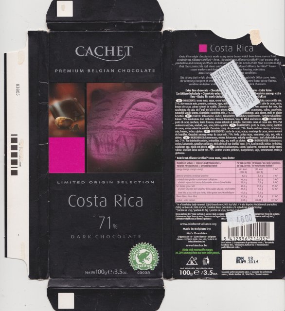 Cachet 4 Costa Rica 71 dark chocolate