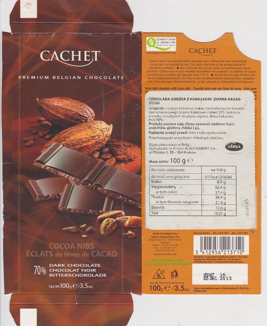 Cachet cocoa nibs eclacts cacao
