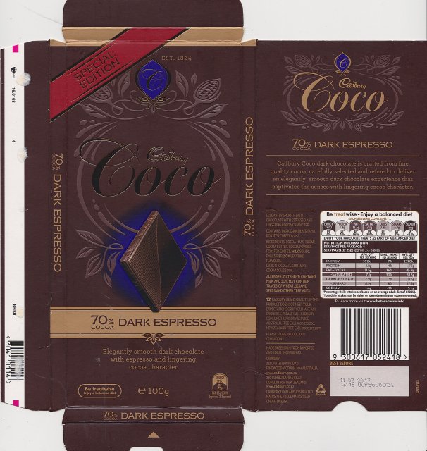Cadbury Coco 70 dark espresso