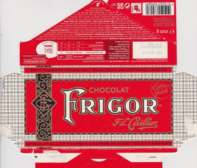 Cailler Frigor Edition Jubile lait