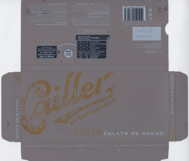 Cailler noir eclats de cacao