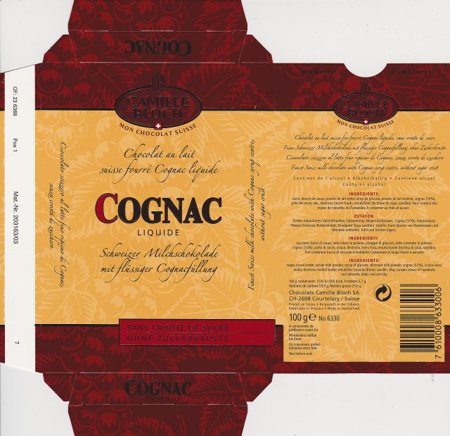 Camille Bloch pion 2 Cognac liquide