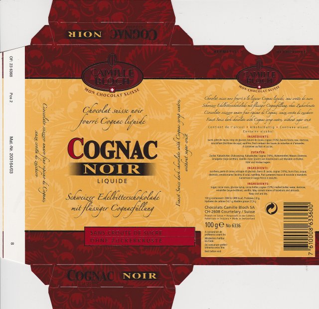 Camille Bloch pion 2 Cognac noir liquide