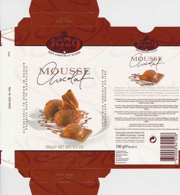 Camille Bloch pion 3 mousse chocolat