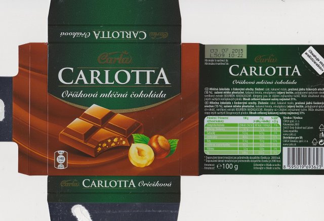 Carla 00 Carlotta orieskova mlecna 140kcal