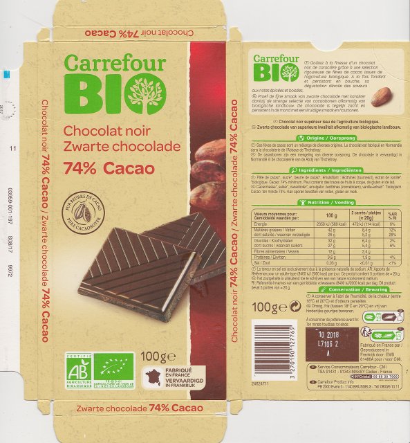 Carrefour Bio 74 Cacao
