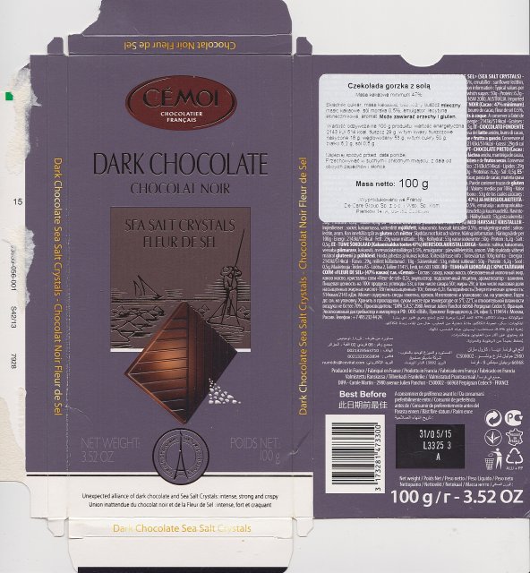 Cemoi dark chocolate sea salt crystals