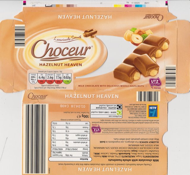 Choceur male hazelnut Heaven 96kcal utz