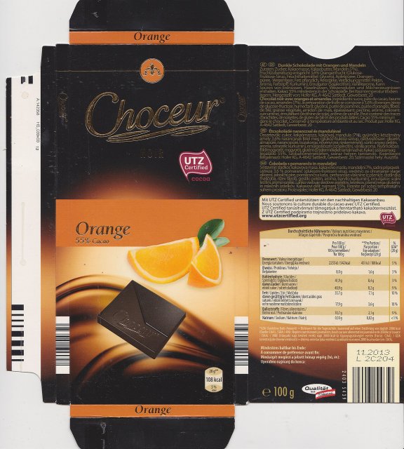 Choceur srednie pion 5 noir orange 108kcal UTZ