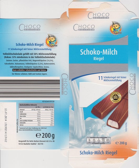 Choco Edition srednie pion Schoko Milch Riegel 103kcal dlg