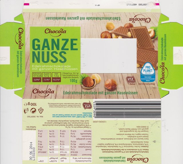 Chocola male ganze Nuss 101kcal