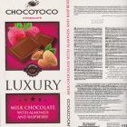 Chocomoco chocoyoco luxury milk chocolate with almonds and raspberry