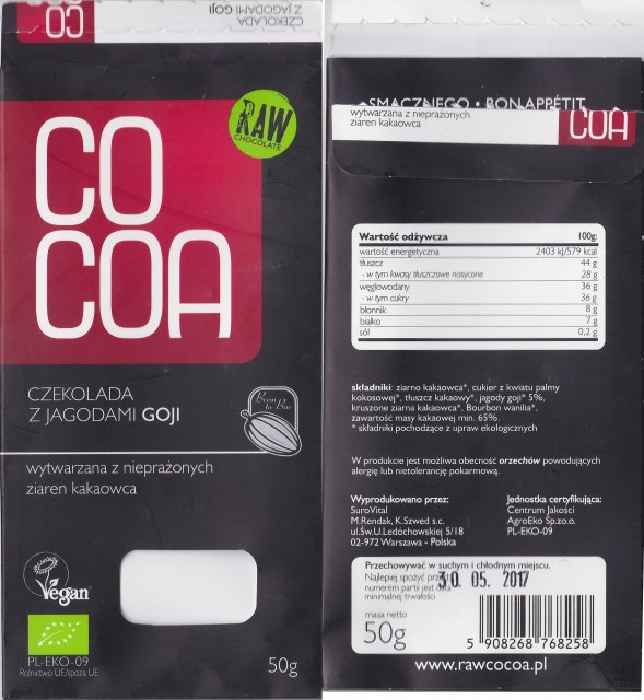 Cocoa 1 czekolada z jagodami goji