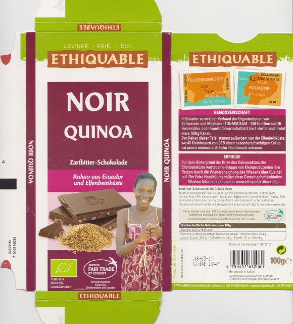 Ethiquable noir quinoa
