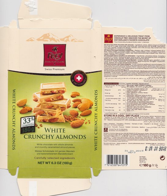Frey pion Swiss Premium white crunchy almonds