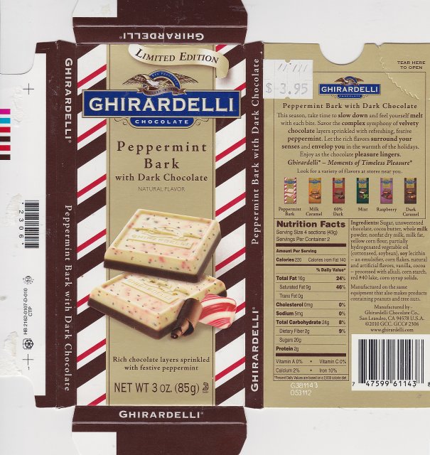 Ghirardeli 0 Peppermint Bark with Dark Chocolate