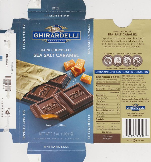 Ghirardelli 4 sea salt caramel dark chocolate