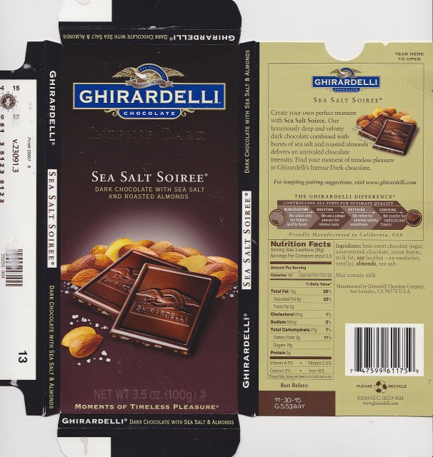 Ghirardelli 5 intense dark Sea Salt Soiree 