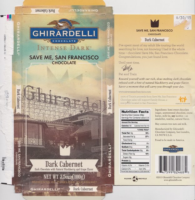 Ghirardelli 5 intense dark save me San Francisco dark cabernet