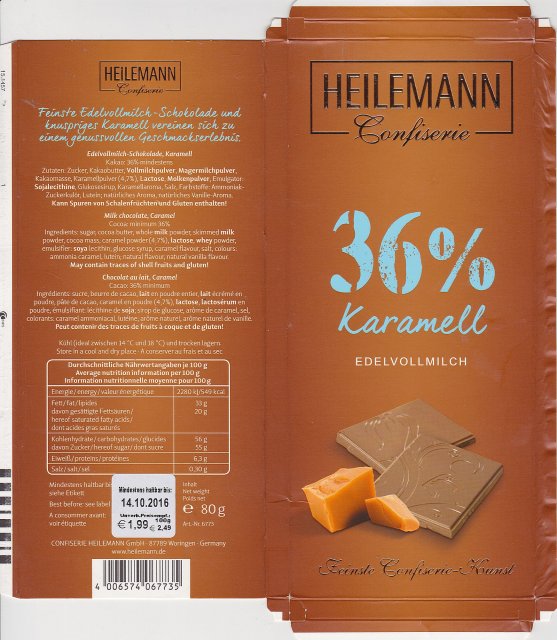 Heilemann karamell edelvollmilch 36