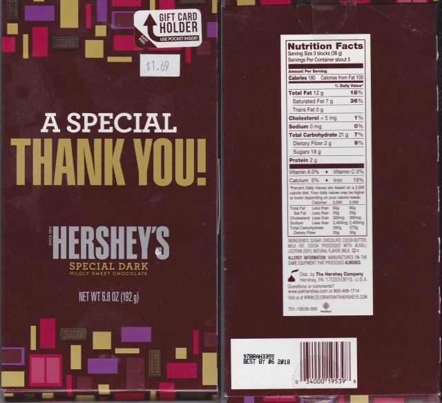 Hersheys a special thank you