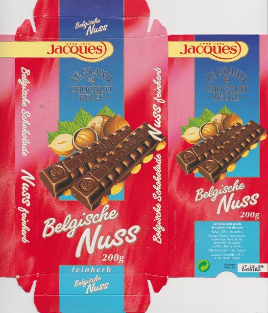 Jacques 1 le grand chocolat belge Belgische Nuss