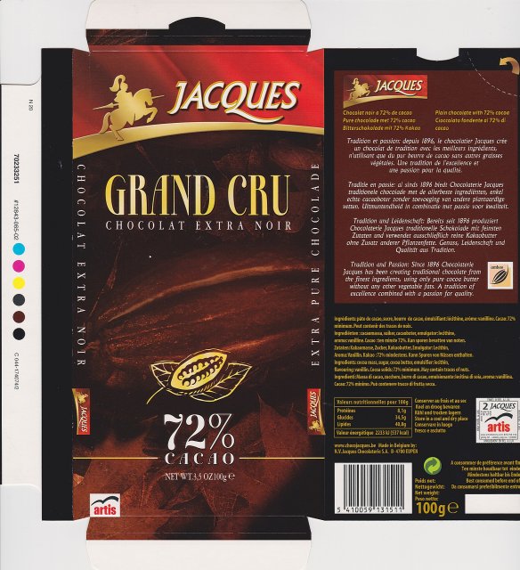 Jacques 2 Grand Cru 72 cacao