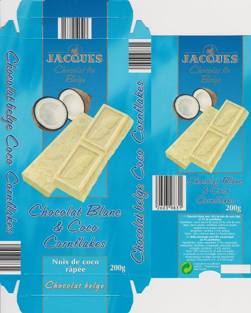 Jacques 3 Chocolat Blanc Coco Cornflakes