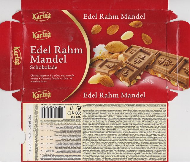 Karina srednie 5 Edel Rahm Mandel chocolat superieur a la creme