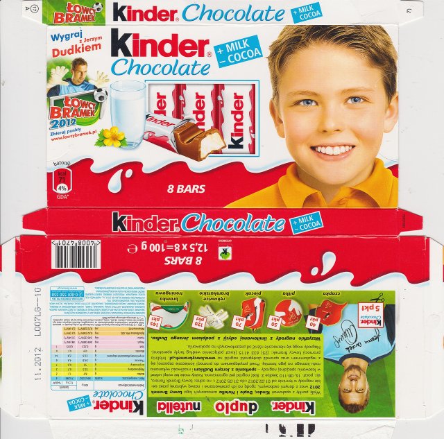 Kinder Chocolate prostokat zolta lowcy bramek 71 kcal