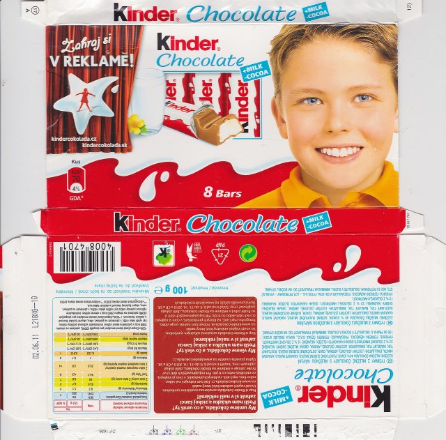 Kinder Chocolate prostokat zolta milk cocoa Zahraj si v reklame