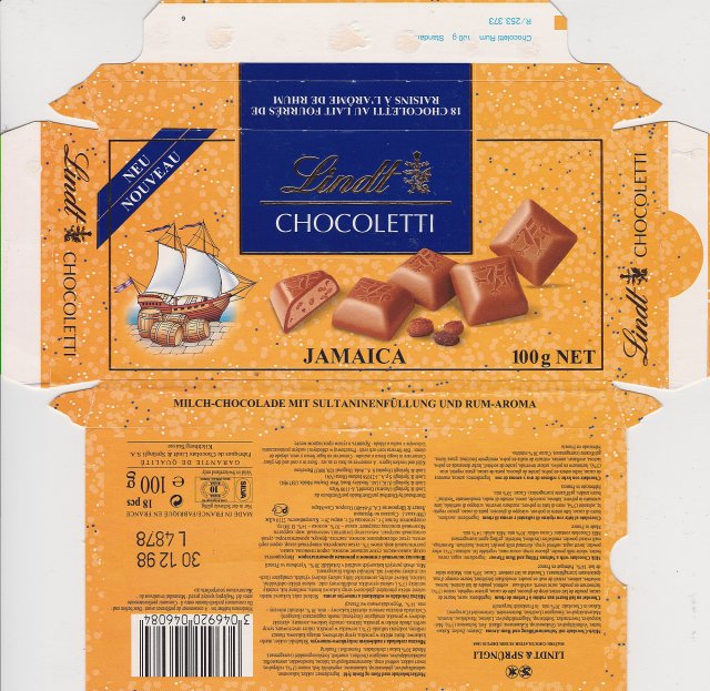 Lindt male 3 chocoletti poziom jamaica neu nouveau