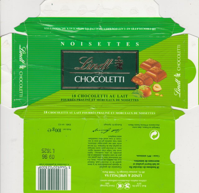 Lindt male 4 chocoletti poziom noisettes