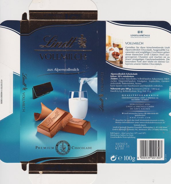 Lindt male pion 1 Vollmilch