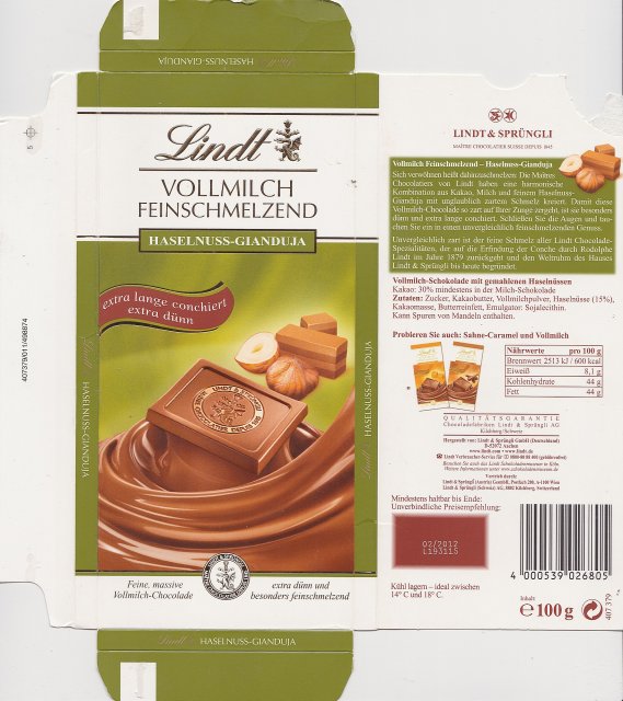 Lindt male pion 3 vollmilch feinschmelzend