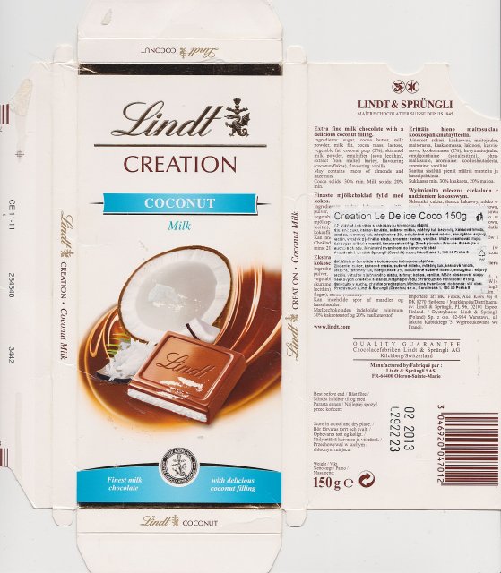Lindt srednie creation 2 coconut milk