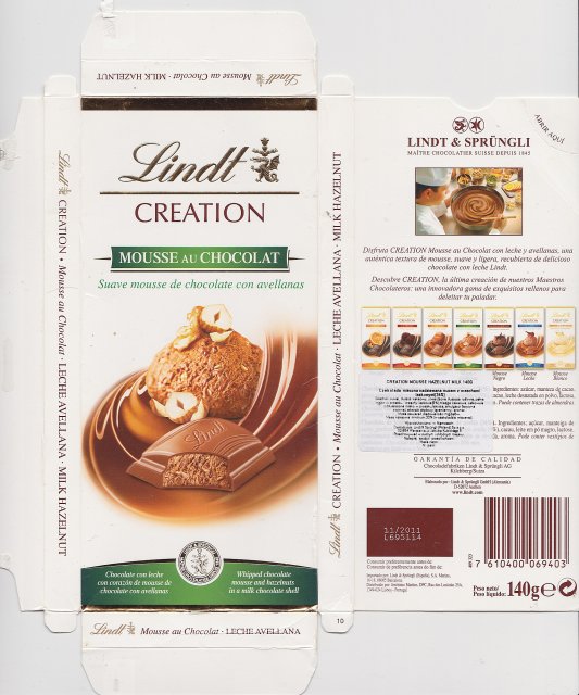 Lindt srednie creation mousse au chocolat suave mousse de chocolate...