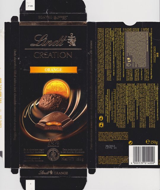 Lindt srednie czarne creation orange