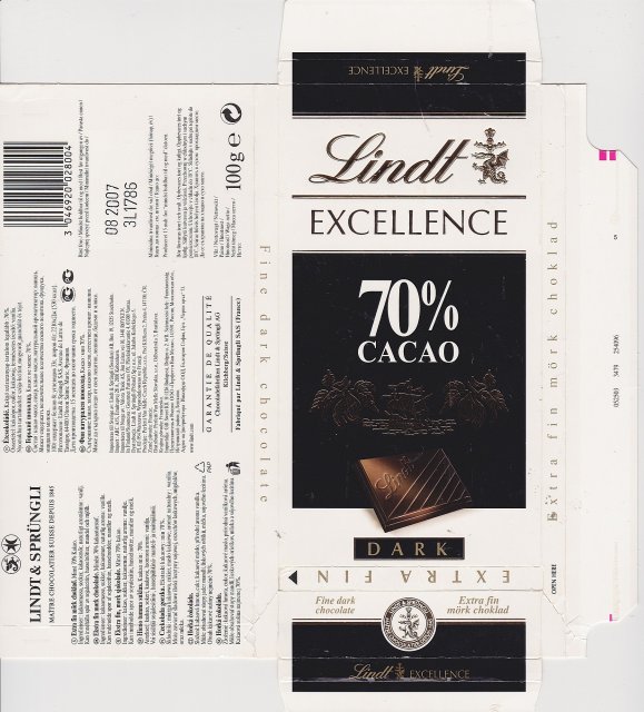 Lindt srednie excellence 0 70 cacao dark nif artxe