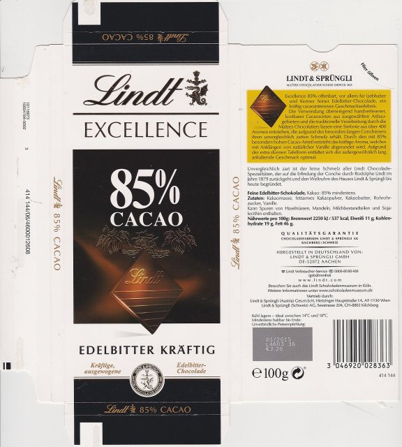 Lindt srednie excellence 0 85 edelbitter kraftig