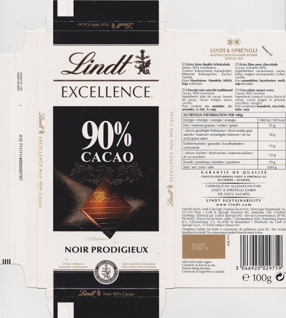 Lindt srednie excellence 0 90 cacao noir prodigieux