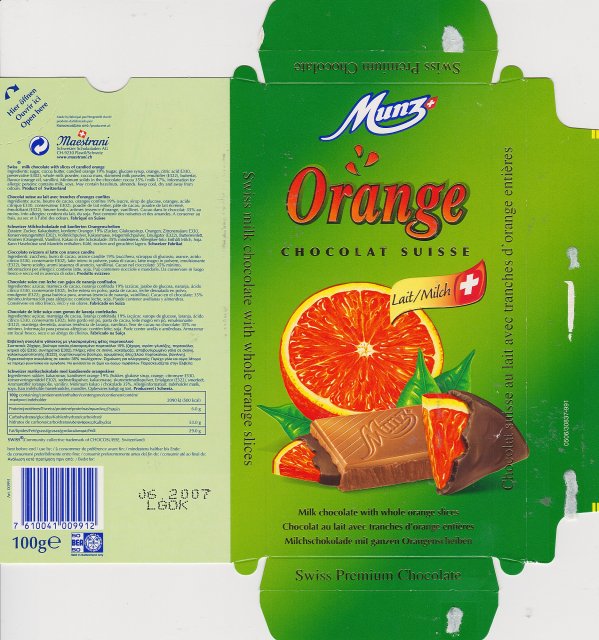 Maestrani Munz 1 Orange lait milch