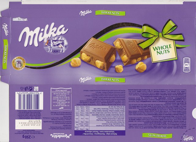 Milka duze kokarda whole nuts 155kcal