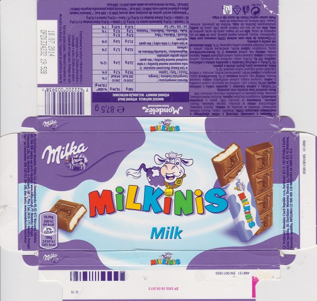 Milka male milkinis milk 64kcal GDA